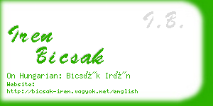 iren bicsak business card